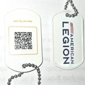 American Legion Dog Tag with 30″ chain and Convention QR code.